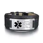 kaululu Braccialetto Uomo Nome personalizzato con Medica ID Tag Bracciale Donna in Acciaio con Incisione Regolabile Personalizzabile Medico per Famiglia (#3)