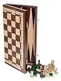 Square - Juego SENADOR 3 en 1 - Ajedrez de Madera - Backgammon - Dama - 40 x 40 cm