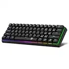 60% Wireless Mechanical Keyboard, RGB Backlit Rechargeable Gaming Keyboard, Blue Switch, Compact Small Multi-Device Bluetooth Keyboard, Portable Keyboard with Customization Light for PC Mac Gamer