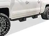 APS Stainless Steel Pocket Steps Running Boards Side Bars Compatible with Chevy Silverado GMC Sierra 1500 2007-2018 Crew Cab & 2500 3500 HD 2019 Crew Cab (Exclude 07 Classic)