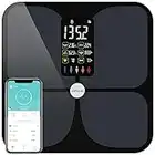 Body Fat Scale, Lepulse Balance Poids Large Display Weight Scale, High Accurate, Digital Bluetooth Bathroom Smart Scale for BMI Heart Rate, 15 Body Analyzer Scale Sync with Fitness App