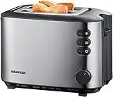 SEVERIN Automatik-Toaster mit 2 Toastschlitzen, Toaster mit Brötchenaufsatz, Edelstahl Toaster zum Toasten, Auftauen und Erwärmen, 850 W, Edelstahl-gebürstet/schwarz, AT 2514