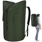 Laundry Bag Extra Large Heavy Duty, 115L Laundry Backpack Bag, Durable Laundry Bag with Straps, Army Green Laundry Bag for College, Top Loading Duffle Bag for Camp, Dorm, Apartment, Laundromat