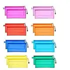 JM-capricorns 36pcs 9 x 4-1/2 inches Waterproof Plastic Double Layer Zipper File Bags Invoice pouches Bill Bag Pencil Pouch Pen Bag (8 Color)