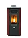 QLIMA Stufa a Pellet Fiorina 74 S-Line Potenza Termica 7.45 kW 200 m3 Riscaldabili Colore Rosso