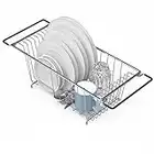 SimpleHouseware Over Sink Counter Top Dish Drainer Drying Rack, Chrome