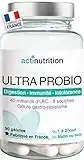 ULTRA Probio Flore Intestinale | 90 gélules végétales gastro-résistantes | 40 à 100 milliards d'UFC par Dose (2 à 5 / jour) | 8 souches naturelles, vivantes et essentielles | Fabriqué en France
