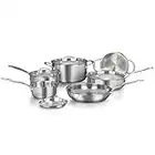 CUISINART 77-10N1C Classic Collection Cookware Set, Brushed Stainless Steel, 10 Piece, Silver