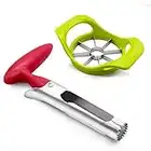 Apple Slicer & Corer Set — Divider, Apple Corer Remover, with 1 pcs Stainless Steel Apple Peeler and 1 pcs Non-Slip Handle Divider, Durable Fruit Corers for Kitchen, Home, and Dishwasher