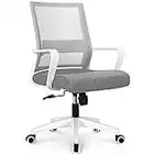 NEO CHAIR Office Chair Ergonomic Desk Chair Mid Back Mesh Computer Chair with Lumbar Support Comfortable Cushion Swivel Adjustable Height Armrest Gaming Chairs for Home Office Desk (Grey)