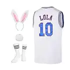 Mens Lola #10 Bunny Jerseys Couple Halloween Costumes Space Movie Bunny Basketball Jersey Medium