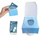 50 pcs Cubiertas de inodoro desechables, Macllar Protector wc desechable Paquete individual portátil a prueba de agua, fundas para asiento de inodoro para baño público