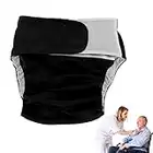 Diapers for adults, Adjustable Adult Cloth Diapers Pants, Washable, Reusable and Leakfree, for the Elderly Incontinence Care Protective Underwear (Black)