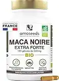 Maca Noire BIO du Pérou | Extra Fort 10 000mg par jour | 120 gélules vegan | Régulateur Hormonal, Anti-stress, Énergie | Qualité Supérieure