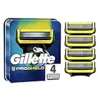 Gillette Fusion 5 ProShield Lamette di Ricambio per Rasoio di Sicurezza Uomo, Confezione da 4 Ricambi con 5 Lame, Con Micropettine per I peli più corti