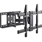 PERLESMITH Full Motion TV Wall Mount for 37-82 inch Flat Screen TVs up to 132 lbs, Max VESA 600x400mm, TV Mount Wall Bracket with Dual Articulating Arms, Tilt, Swivel, Extension, 8” 12” 16" Wood Studs