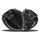 All-Star Pro Elite Professional Catching Baseball Mitt 33.5" RHT, Black, Adult