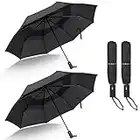 Travel Umbrella 2 Pack,56 Inch Large Windproof Umbrella Automatic Open Rain Umbrella with Double Canopy,Vented Windproof Waterproof Stick Umbrella