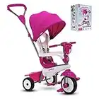 smarTrike Breeze Plus Toddler Tricycle Stroller Push Bike – Adjustable Trike for Baby, Toddler, Infant Ages 15 Months to 3 Years (Princess Pink)