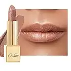 OULAC Métallique Briller Rouge à lèvres, Glitter 3D Longue durée Haut pigmenté et fort impact, Imperméable et résistant à la transpiration Maquillage,Metallic Shine Lipstick, 4,3 g, Or du Sahara (10)