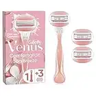 Gillette Venus ComfortGlide Spa Breeze Women's Razor + 3 Razor Blade Refills, 2 Shaving Gel Bars For A Comfortable Shave, Packaging May Vary