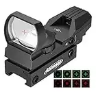 AOMEKIE Red Dot Visier Airsoft mit 20mm/22mm Schiene Leuchtpunktvisier Rotpunktvisier mit Tactical 4 Reticles für Jagd Softair Pistole und Armbrust