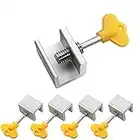 5 Sets Adjustable Sliding Window Locks Stop Aluminum Alloy Window Door Frame Security Lock with Keys