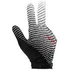 HEALLILY 1PC Elastic 3 Fingers Show Gloves for Billiard Shooters Carom Pool Snooker Cue Sport Wear on the Right or Left Hand Black White