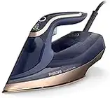 Philips Azur Serie 8000 Plancha De Vapor - 85 g/min De Vapor Continuo, 260 g De Impulso De Vapor Turbo, 3000 W, Tecnología OptimalTEMP, Suela SteamGlide Elite, Azul Oscuro (DST8050/20)