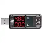 USB Color LCD Voltmeter Ammeter Current Meter Multimeter Charger USB Tester,USB Tester Voltage Current Power Meter, Small Size, Portable to Carry, (Black)