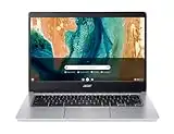 Acer Chromebook 314 CB314-2H-K6WL Ordinateur Portable Tactile 14'' HD, PC Portable (MTK MT8183, RAM 4 Go, 32 Go eMMC, Arm Mali-G72 MP3, Chrome OS) - Clavier AZERTY, Laptop Noir