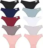 FINETOO 10er Ladies Pants Sexy Lingerie Cotton Briefs Shorts Tangas Brazilian Knickers Soft Bikinis for Women Seamless Underwear Set Multipack