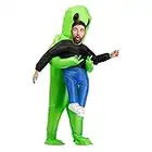 FARONG Inflatable Alien Costume, Inflatable Funny Blow Up Suit Cosplay Fantasy Costume Alien Holding Human Costume Christmas Halloween Costume for Adults and Kids Cosplay Party (Adult Alien)