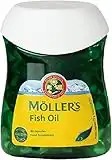 Moller's Aceite de hígado de pescado y bacalao 80 cápsulas de Omega 3, hecho en Noruega