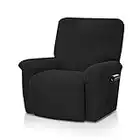 VanderHOME Housse Fauteuil Relax Complète Elastique Couverture pour Accoudoirs Fauteuil 1 Place Relax Extensible Housse Fauteuil Relax Electrique Noir