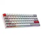 NEWMEN GM610 Clavier mécanique sans fil 60 % Bluetooth NKRO avec ensemble de touches supplémentaires, rétroéclairage RVB Clavier mécanique QWERTY pour Windows/Mac (interrupteur marron)