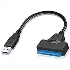 Beigemo Adattatore USB 3.0 a SATA, Convertitore e Cavo Esterno USB a SATA per HDD SSD 2.5 Pollici, Supporta Windows XP/Vista/7/8/10 e Mac 0S ECC [Supporto UASP SATA III]