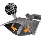 FXxswey Tapis de litière pour Chat, Pliable Double Couche Nid d'abeille étanche Chat Mangeoire Tapis de Protection de Sol et Tapis Facile à Nettoyer (40 * 50cm)