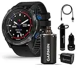 Garmin Descent Mk2i/Descent T1 Bundle, Watch-Style Dive Computer with Wearable4U Power Pack Bundle (Titanium Carbon Gray DLC with Black Band)