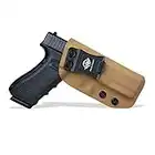 Glock 17 Holster IWB Kydex Holsters for Glock 22 Glock 17 Glock 31 Concealed Gun Holster IWB - Inside Waistband Carry Concealed Holster Glock 17 Pistol Case Accessories (Tan, Right Hand Draw)