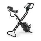 CAPITAL SPORTS Azura X2 - bicicletas estaticas, Bicicleta estática, Pulsómetro, bici estatica plegable, Rotor de 4 kg, 7 niveles de altura, Peso máx. 120 kg, 8 niveles resistencia, Respaldo, Negro