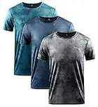 YAWHO Men's 1-3 Pack Workout Shirts Active Sport Athletic T-Shirt Dry Fit Moisture Wicking Short-Sleeve for Running,Training (0228 3Pack, S)