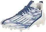 adidas Men's Adizero Football Shoe, White/Team Royal Blue/White, 11