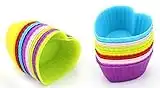 Silicone Baking Cups, Round Cupcake Liners Large Resusable Muffin Cups, 50 Packs(Rainbow Colors)