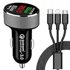 GreatCool Quick Charge 3.0 Caricabatteria per auto, Caricatore veloce, Adattatore per caricatore da auto doppio USB Con Visualizzazione Della Tensione Amperometro per Samsung iPhone Smartphone