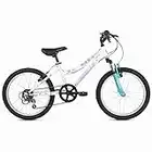 Schwinn Shade Kids Mountain Bike, 20-Inch Tyres, 12.25-Inch Frame, Front Suspension, 6 Speed Shifters, V-Brakes, Recommended Ages 5 - 8 Years, White