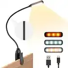 APMIEK 7 LEDs Lampada da Lettura, USB Ricaricabile Lampada Libro con 3 Modalità e 9 Colori, Luce Lettura Portatile con Clip, Ideale per E-Reader, Studio, Letto, Viaggi, Tablet