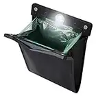 Smart LED Car Trash Can Waterproof Garbage Bag Passenger Side Artificial Leather Storage Pocket Leak Proof Reusable Traveling Portable Offices Toilet Garbage Cans Back Seat Hanging (Black-1pack)