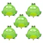 HORUIUS Frog Balloons Green Large Inflatable Air Cute Frog Foil Mylar Balloons for Baby Shower Insect Animal Themed Party Birthday Decoration Supplies 25.6 inch 5PCS