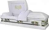 Overnight Caskets - White Cross White Finish W White Interior 18 Gauge Metal Casket/Coffin
